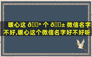 暖心这 🐺 个 🐱 微信名字好不好,暖心这个微信名字好不好听